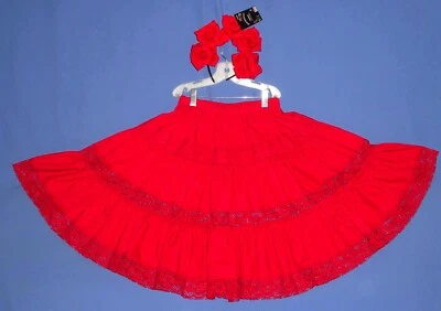 Mexican Skirt-girl Medium-Traditional Cinco De Mayo Fiesta Costume-NEW headband - Image 1 of 4