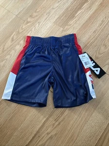 FILA Boy Performance Shorts Navy Size 4 Active Play Elastic Draw String Waist - Picture 1 of 8