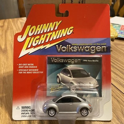 Johnny Lightning Volkswagen 2002 gris 1998 nuevo escarabajo blanco Lightning Chase como nuevo Foto 1 de 4