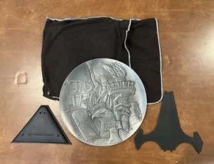 Hamilton Mint Pewter 1776-1976 Bicentennial Collector Plate With Stand And Bag - Picture 1 of 5