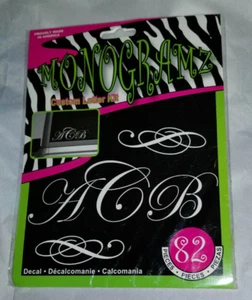 Kit de calcomanías de cartas personalizado Chroma Monogramz blanco 82 piezas ¡BNIP! - Imagen 1 de 3