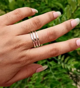 Solid 925 Sterling Silver Band Statement Meditation Handmade Ring All size - Picture 1 of 6