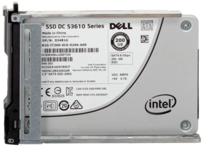 Hard Drive Dell 03481G 3481G SSDSC2BX200G4R 200GB MLC SATA III 2.5'' Inch - Image 1 of 3
