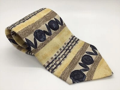 Henry Grethel Neck Tie Silk New Necktie Men’s Neckwear Yellow Brown Blue - Изображение 1 из 4