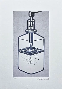ROY LICHTENSTEIN - Blue Bottle - signed, numbered edition 81/150, 35x50 cm - Picture 1 of 5