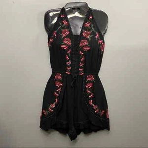 American Eagle schwarzer Neckholder Overall mit Rosen - Bild 1 von 11