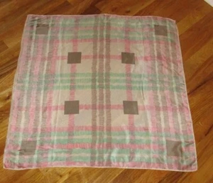 Vintage Vera Pastels Pink Blue Gray Geometric 100% Silk Scarf 28" - Picture 1 of 5
