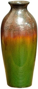 7.7” High Green And Brown Ceramic Vase With Gradient Color - Picture 1 of 6