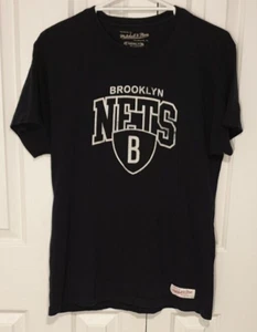 BROOKLYN NETS NBA Mitchell & Ness T-Shirt. Colour is Black. Size is Adult Medium - Picture 1 of 7