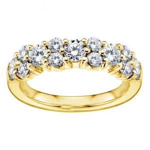2.00 CT Brilliant Cut Garland Diamond Wedding Band in 14k Yellow Gold NEW - Picture 1 of 6