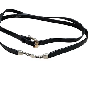 J.Jill Black Rare Genuine Leather Belt Womens XL Double Wrap Segment Thin - Bild 1 von 9