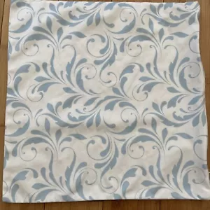Scroll Velvet Fabric, Pillow Cover 19x19 White And Baby Blue - Picture 1 of 3