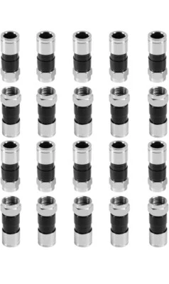 20pcs/Pack RG6 F Type Compression Connectors Snap Seal Plug Adapters for Sky L - Image 1 of 4