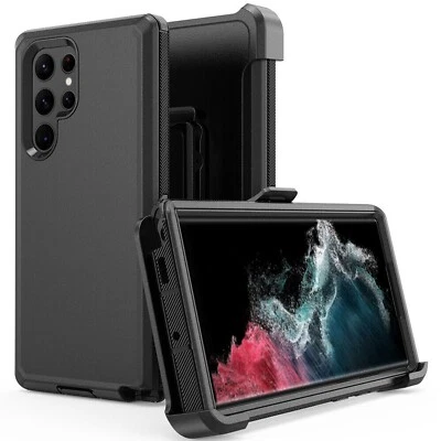 Capa com clipe compatível com Otterbox Defender +tela para Samsung Galaxy S22 Ultra/S22 - Imagem 1 de 4