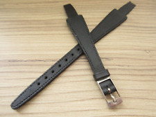 Vintage Hirsch Black Leather 8mm Open Ended  Watch Strap
