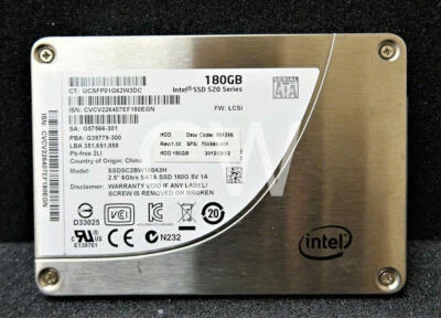 SSDSC2BW180A3H INTEL 520 Series 180GB 7200RPM 6Gbps 2.5" SATA Solid State Drive - Image 1 of 2