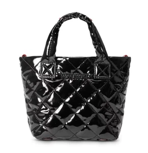 MZ WALLACE Petite Metro Tote Crossbody Deluxe ~NWT~ Quilted Black Lacquer - Picture 1 of 8