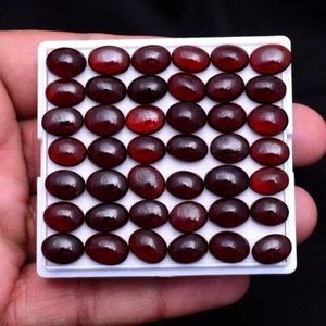 44 Pcs Natural Hessonite Garnet 9.54mm-10.62mm Oval Cabochon Untreated Gemstones - Picture 1 of 10