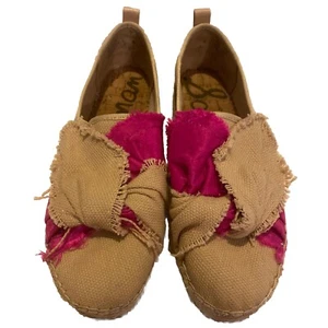 Sam Edelman Women's 9M Cabrera Taffeta Canvas Espadrille Shoe Beige Pink Coastal - Picture 1 of 11