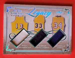 SHAQUILLE O'NEAL KAREEM ABDUL JABBAR WILT CHAMBERLAIN JERSEY CARD #d3/7 LEAF - Picture 1 of 3