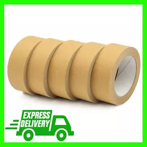 Strong Brown Sticky Kraft Paper Tape For Packing Parcels Boxes & Gift Wrapping - Picture 1 of 4