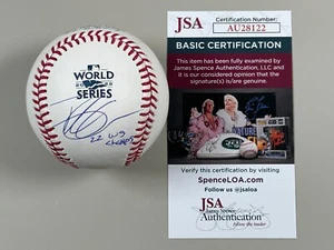 Trey Mancini Firmado Oficial Serie Mundial 2022 Béisbol Certificado de Autenticidad JSA 22 WS Campeones - Imagen 1 de 9