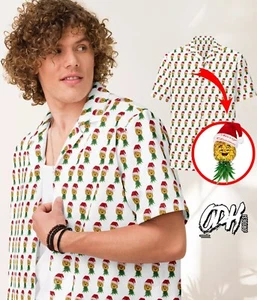 Camisa Swinger Navidad Upsidedown Piña Botón Abajo Cuello Fiesta Sexual - Imagen 1 de 13