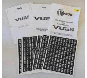 VENDO VUE 30/40 GLASS FRONT DRINK Vending Machine MANUALS & PRICE LABELS #7240 - Picture 1 of 1