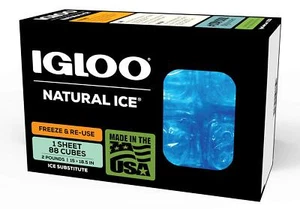Igloo 88 Cube Blue Ice Cube Tray Flexible Non Toxic Reusable Cooler Pack 18.5x15 - Picture 1 of 4