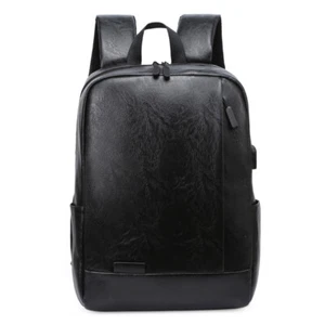 Leather Backpack for Men Large Capacity Laptop USB Charing Business Bags - Picture 1 of 9