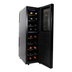 Koolatron Slim Dual Zone Wine Cooler/Cellar 1.9-Cu-Ft 18-Bottle+8-Shelve, Black - Picture 1 of 3