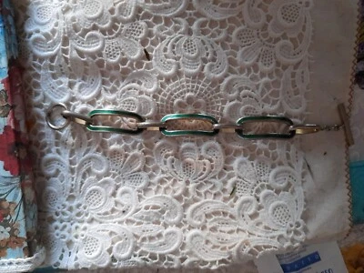 Braccialetto vintage a smalto a maglia larghissima, anni  70 o 80 - Immagine 1 di 4