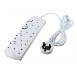 4 GANG 5M INDIVIDUALLY SWITCHED MAINS EXTENSION LEAD 13A AMPS EXTENSION WAY  - Picture 1 of 1