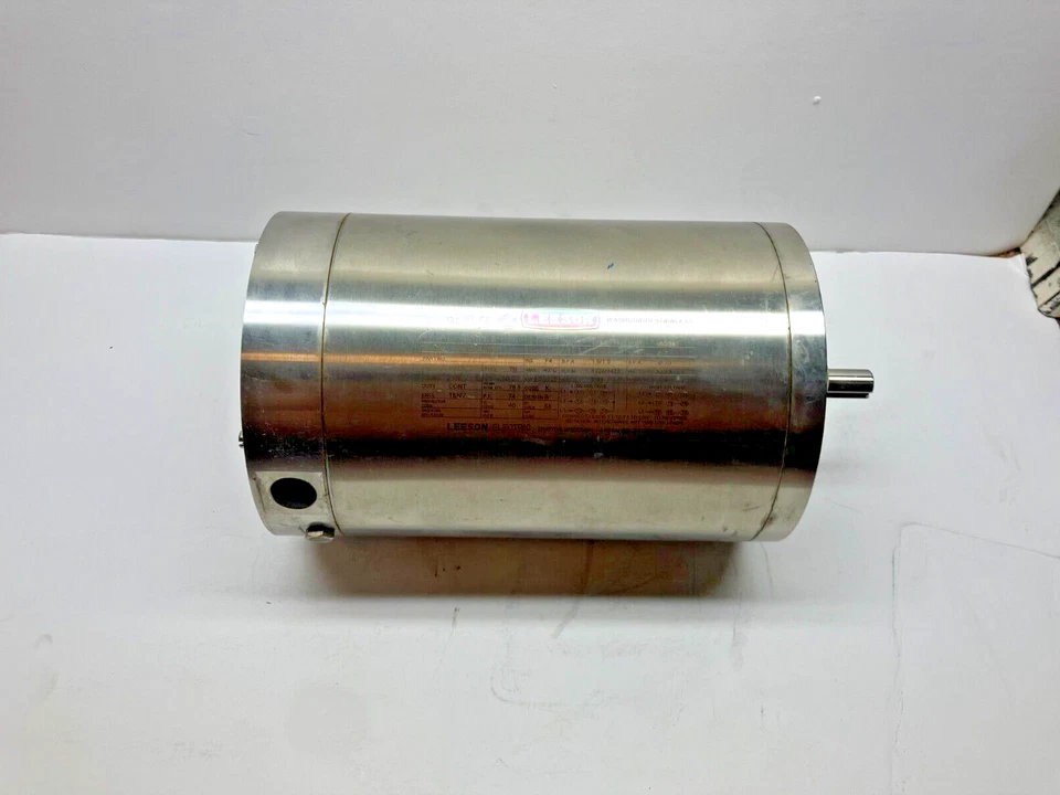 Leeson CZ6T17VC30A Washguard Stainless Steel Motor 3PH 1/2HP 208/230v 460/380v - Image 1 of 4