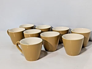 Lot of 8: Vintage Mid Century Royal China Star Glow Mustard Tea Coffee Cups Set - Picture 1 of 14