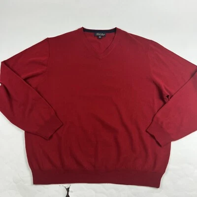 Suéter Garret Scott Lana Merino Fina Rojo Cuello en V Clásico Para Hombres XXL USADO EN EXCELENTE ESTADO Foto 1 de 4