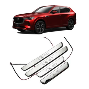 4x Listones de entrada iluminados ABS + acero inoxidable para Mazda CX-60 KH - Imagen 1 de 6