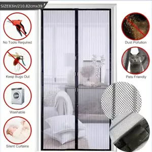 Magnetic Screen Door Heavy Duty Hands-Free Mosquito Mesh Anti Bugs Fly Curtain - Picture 1 of 9