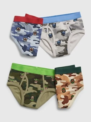 Gap Kids Boys Organic Underwear Briefs Pack 4 Size X-Large XL 12 STAR WARS YODA - Image 1 of 2