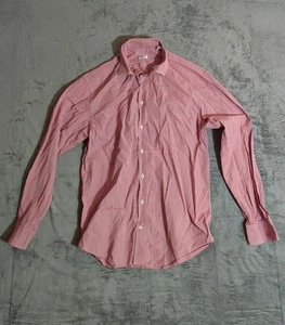 Armani Collezioni Red Gingham Check Button Down Long Sleeve 15.5 - Picture 1 of 2