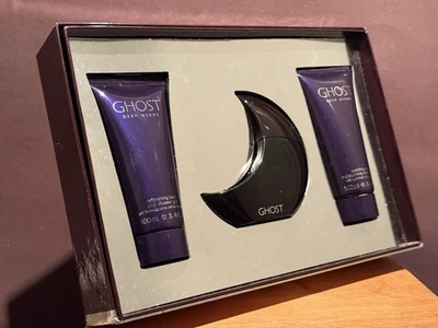 Ghost Deep Night Juego de Regalo de 3 Piezas 1.6 OZ EDT y 3.4 SG y 3.4 BL Scannon NUEVO EN CAJA RARO Foto 1 de 4