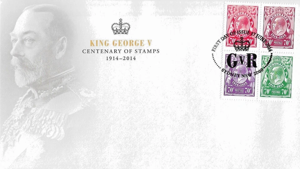 AUSTRALIA - 2014 KING GEORGE V BLOCK OF FOUR FIRST DAY COVER - Image 1 of 1
