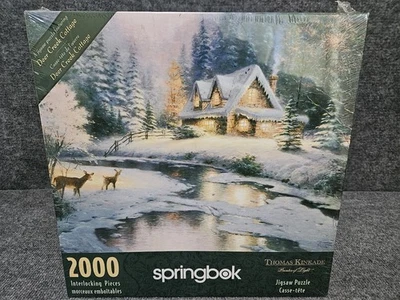 Springbok Thomas Kinkade  2000 Piece Puzzle DEER CREEK COTTAGE - Image 1 of 4