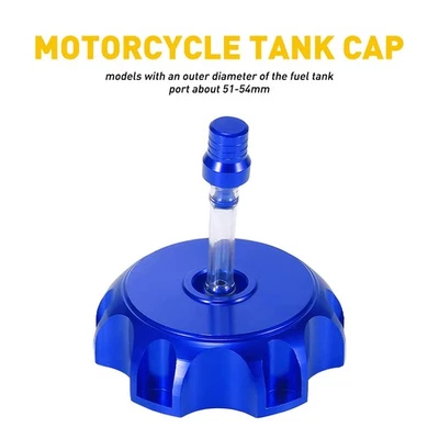Blue Gas Fuel Tank Cap Kit For Kawasaki KX250 KX250R Suzuki KX85 DR200S DR250SE - Image 1 of 4