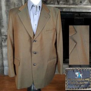 Hart Schaffner Marx Sport Coat Mens 48R Green Windowpane 3 Button Wool - Picture 1 of 14