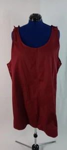 Southern Expression 100% Algodón Rojo Oscuro Bolsillos Delanteros Vestido Cambio General 3X - Imagen 1 de 4