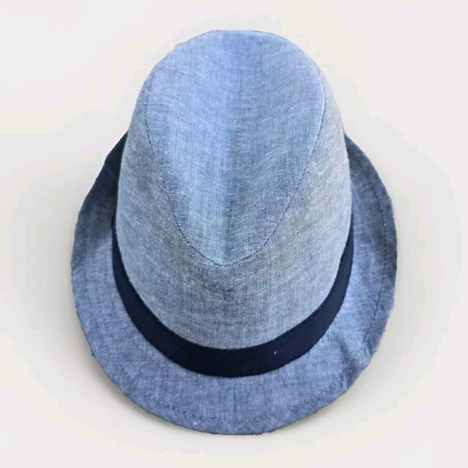Chapéu Vintage Banana Republic Fedora Safari Xadrez Azul P/M - Imagem 1 de 4