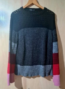 Desigual Multi Coloured Sleeve Jumper Xl(size 14/16) - Picture 1 of 6
