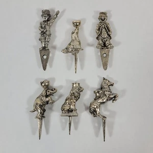 Lote de 6 candelabros de cumpleaños Lunt plateados ANIMALES DE CIRCO para niños de metal B - Imagen 1 de 11