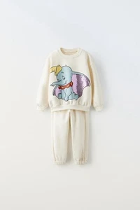 ZARA NWT Disney Dumbo plush suit pants and sweatshirt sequins  size 6 years - Picture 1 of 4
